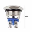 Boton Pulsador Momentaneo 16 Mm Corto 3a/250vac Acero Inox