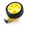 Kit X4 Motor Caja Reductora Dc 3v A 6v Rueda Goma Arduino