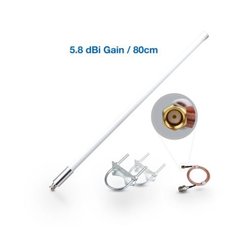 Antena De Fibra De Vidrio 5.8dBi Tipo N A Rp-sma Au915mhz