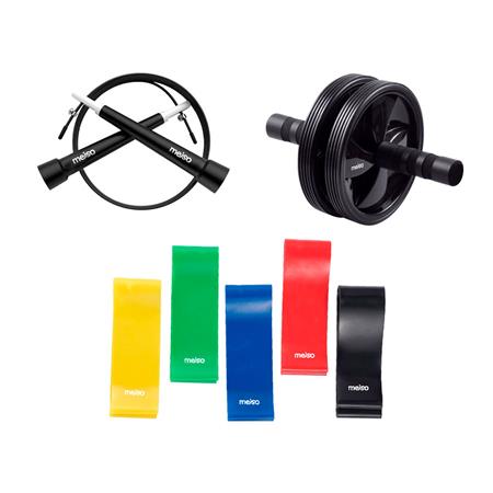 Kit Set De Accesorios Entrenamiento Soga + Rueda + 5 Bandas