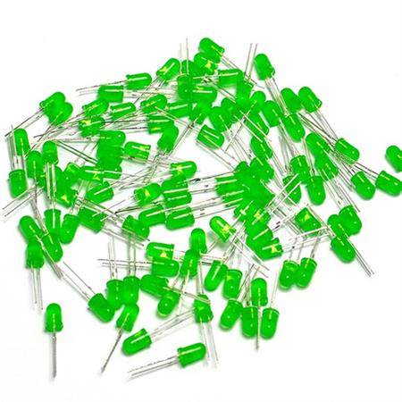 Diodos Led Verde 5 Mm Redondos Alto Brillo X 50 Unidades