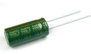 Pack X 5 2200uf X 10v 10x20mm Capacitor Electrolitico Sanyo