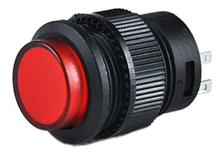 Boton Pulsador Plast. Na Bloqueo Retencion 16mm 3a Rojo