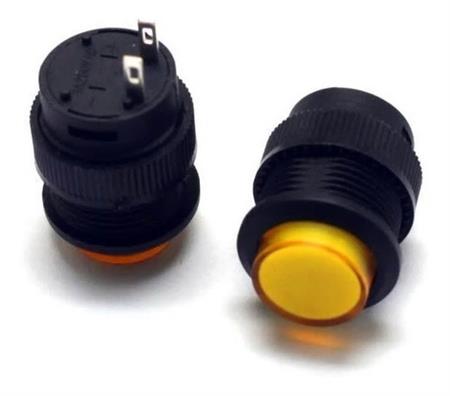Boton Pulsador Plastico Na Momentaneo 16mm 3a Amarrillo