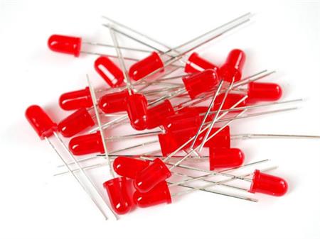 Diodo Led Rojo 5mm Redondos Alto Brillo X Unidad 2 Patas
