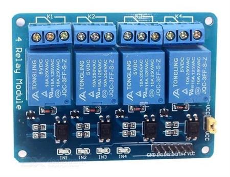 Modulo Rele 4 Canales 5v Arduino Bornera Contactos 250v 10a