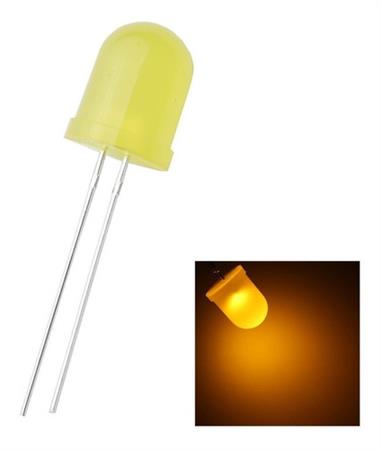 Diodos Led 10 Mm Redondos Color Amarillo Pack X10 Unidades