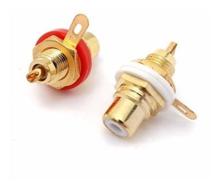 Conector Rca Hembra Bañado De Oro Para Montaje Chasis Panel