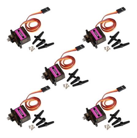 Pack X 5 Mini Servo Mg90 1.8kg Engranajes Metal Arduino