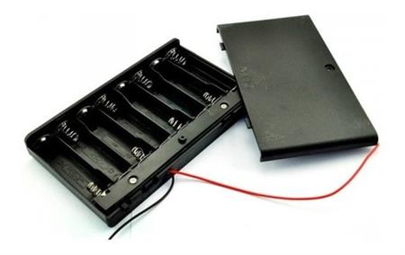 Porta Pila 8 Pilas Aa 12v Con Tapa Y Switch On/off