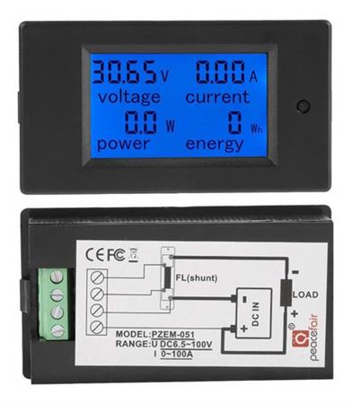 Voltimetro Amperimetro Wattimetro Digit. Lcd Dc 6.5 100v 100