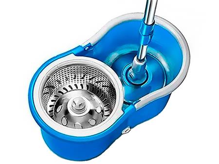 Balde + 2 Mopas Escurridor Centrifugo 20 Lt Acero Inoxidable - Azul